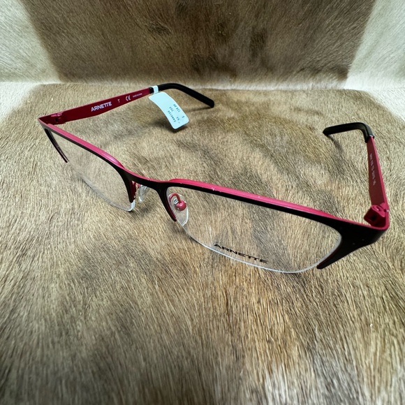 Arnette MAKAII 6126 723 53-19-145 Black/Red Metal Half Rim Eyeglasses Frame New - Picture 12 of 15